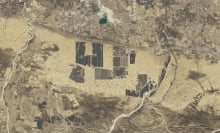 A sprawling expanse of solar panels in China's Kubuqi Desert as viewed by a U.S. Geological Survey Landsat satellite. 