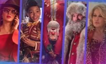 A composite of Netflix holiday movies