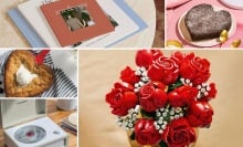 collage of valentine's-themed gifts