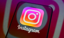 Instagram logo with effects around it