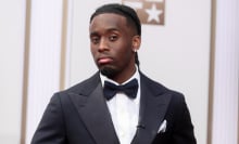 Cenat poses on the BET red carpet.