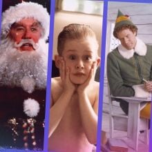 A composite of movie stills from holiday movies. 