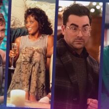 Scenes from "Fire Island," "Waiting to Exhale," "Happiest Season," and "Rye Lane."