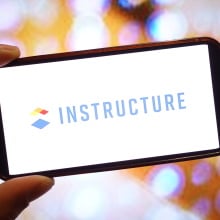 Instructure logo on mobile device
