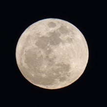 The moon in the sky.