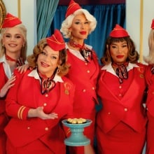 Marty Lauter, Ginger Minj, Brooke Lynn Hytes, Jujubee, and Symone star in "Stop! That! Train!" 