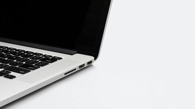 Laptop on desk