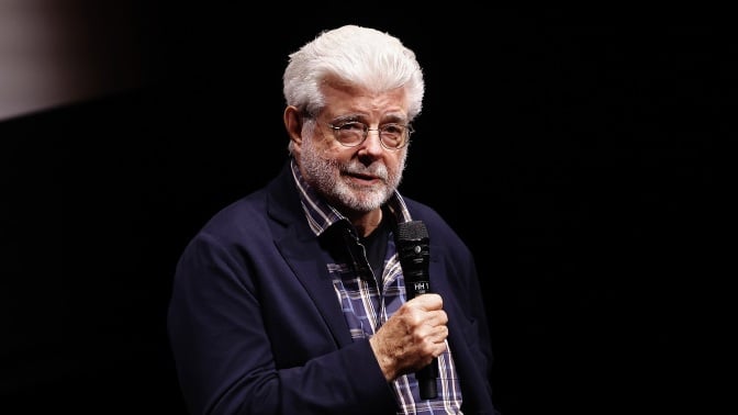 George Lucas at Netflix's "Frankenstein" Los Angeles Exhibit.