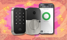 Yale Smart Lock 2 on orange and pink abstract background