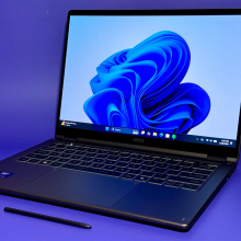 the msi prestige 14 flip ai+ with its msi nano pen