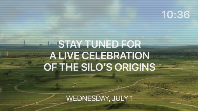 A still image shows green feels, with the words "STAY TUNED FOR A LIVE CELEBRATION OF THE SILOS ORIGINS."
