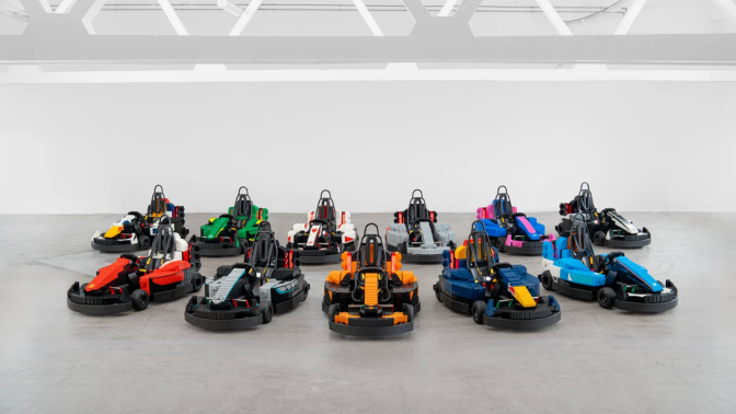 Lego mini cars at the British Grand Prix Drivers’ Parade at Silverstone
